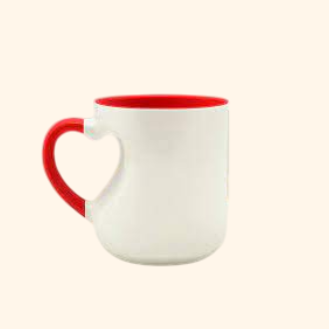 ( Pack of 5 ) 3Tone Heart cut handle mug- Sublitech