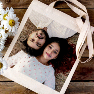 ( Pack of 5 )Black Customized Photo Printed Tote Bag - Sublitech