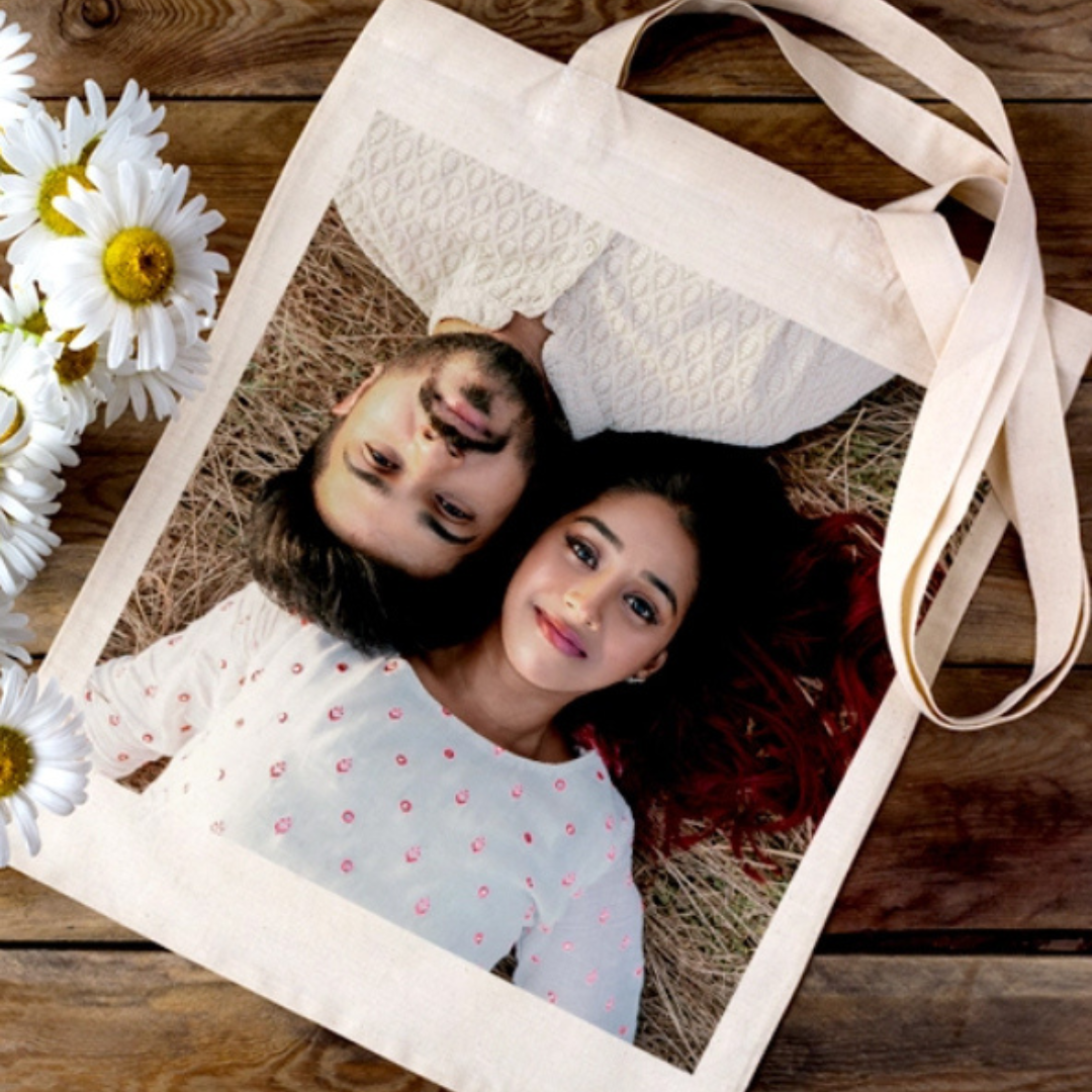 ( Pack of 5 )Black Customized Photo Printed Tote Bag - Sublitech